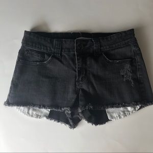 Black mid rise shorts